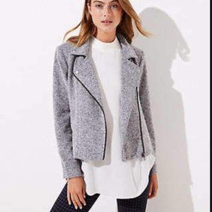 Petit Textured Knit Moto Jacket from LOFT